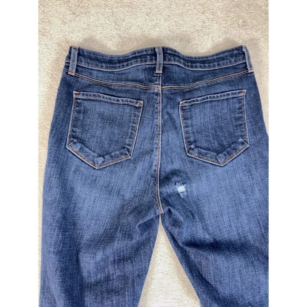 L'Agence High Line‎ Distressed Skinny Jeans Fringe Hem Blue Sz 29